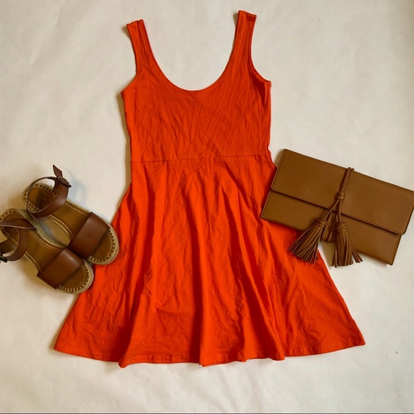 Charming Charlie Dresses & Skirts - Simple Bright Orange Skater Dress